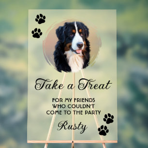 Panneau En Acrylique Bar de biscuits pour chiens de mariage avec photo