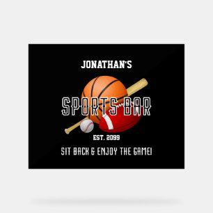 Panneau En Acrylique Bar de sport Football Baseball Basket