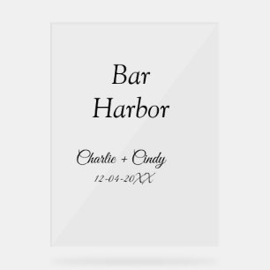 Panneau En Acrylique Bar Harbour bachelorée fête d'honneur mariage a