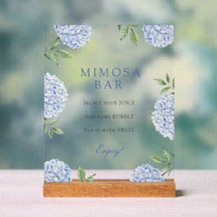 Panneau En Acrylique Bar Mimosa à la frontière classique des hortensias