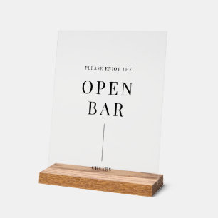 Panneau En Acrylique Bar ouvert de mariage élégant et moderne