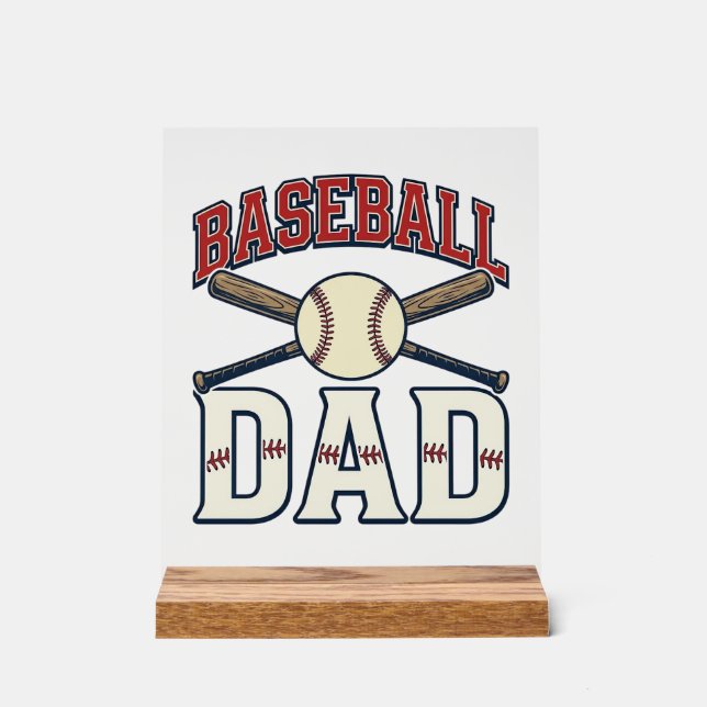 Panneau En Acrylique Baseball Dad Vintage Engraving Shirt Design_1 (Recto)