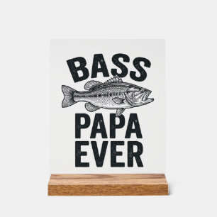 Panneau En Acrylique Bass Papa Ever Vintage Fishing Dad Shirt Design_1