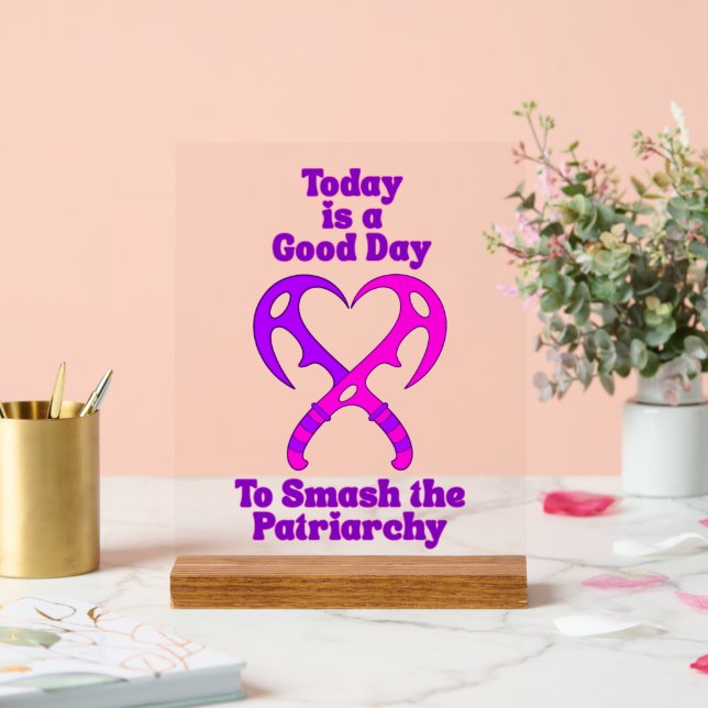 Panneau En Acrylique Bat’leth Heart - Smash the Patriarchy (Mariage)