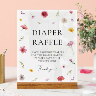 Panneau En Acrylique Bébé en fleur Baby shower de couches Jeu de raffle