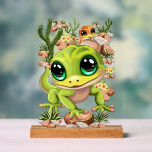 Panneau En Acrylique Bébé Geckos jote personnages de dessin