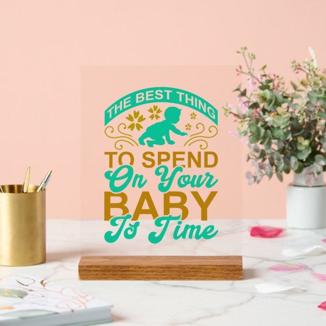 Panneau En Acrylique Bébé mot mignon inspiration d'art pépinière (Mariage)