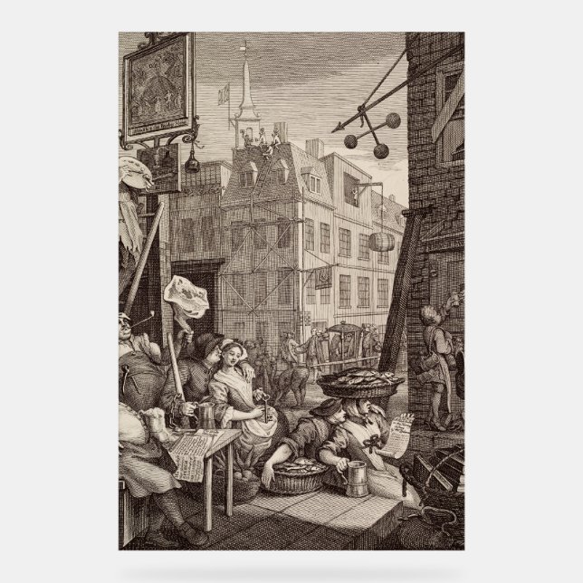 Panneau En Acrylique Beer Street par William Hogarth (Recto)
