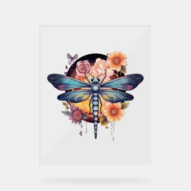 Panneau En Acrylique Belle libellule (Recto)