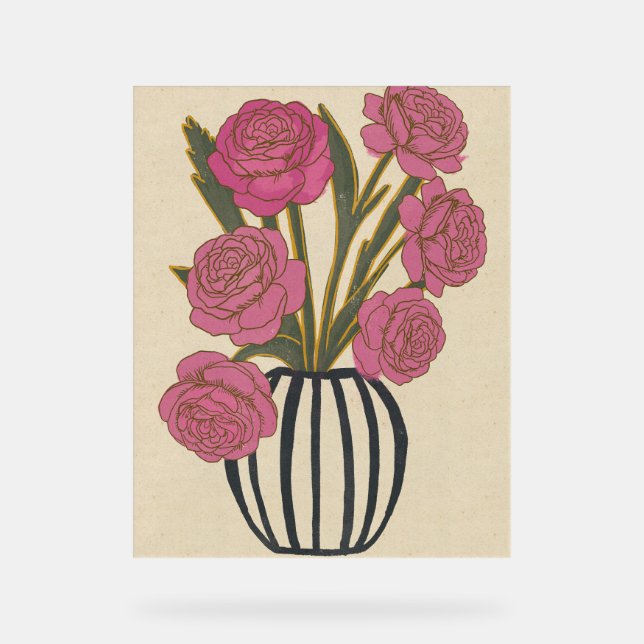 Panneau En Acrylique Belles roses roses (Recto)