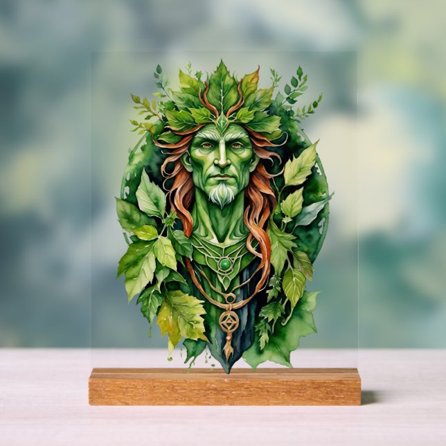 Panneau En Acrylique Beltane Celtic Greenman Forest God Sabbat Altar (Neutre)