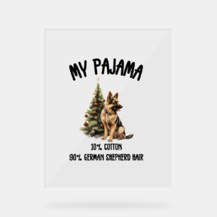Panneau En Acrylique berger allemand & Noël, Drôle Chien Design pour