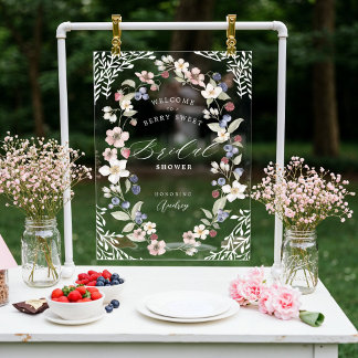 Panneau En Acrylique Berry Sweet Fête des mariées Berries Fleurs Bienve