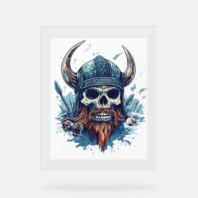 Panneau En Acrylique Berserker crâne viking (Recto)