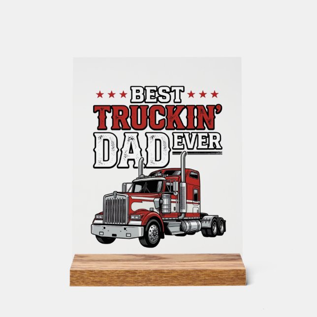 Panneau En Acrylique Best Truckin Dad Ever Vintage Truck Shirt Design_1 (Recto)