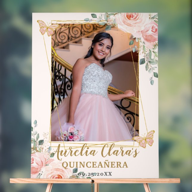 Panneau En Acrylique Beurre flou Quinceanera Photo Anniversaire (Neutre)