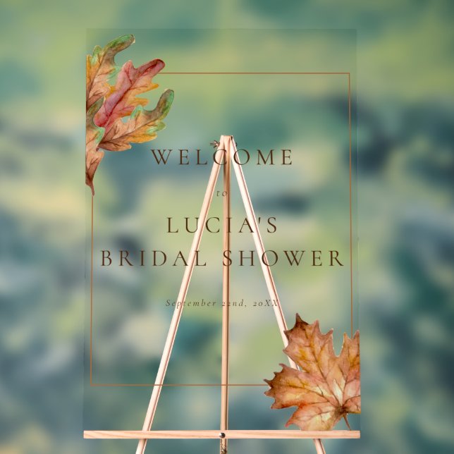 Panneau En Acrylique Bienvenue à la Baby Shower aquarelle de feuille d' (Neutre)