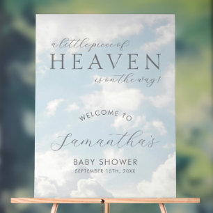 Panneau En Acrylique Bienvenue à la Baby Shower Little Piece of Heaven