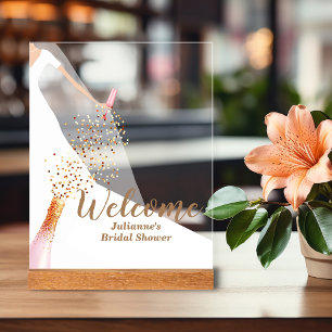 Panneau En Acrylique Bienvenue à la Mariée en Robe de Mariée pour la Fê