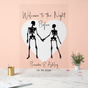 Panneau En Acrylique Bienvenue à la nuit avant le dîner de répétition b