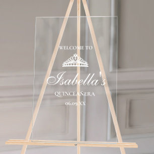 Panneau En Acrylique Bienvenue à la Quinceanera