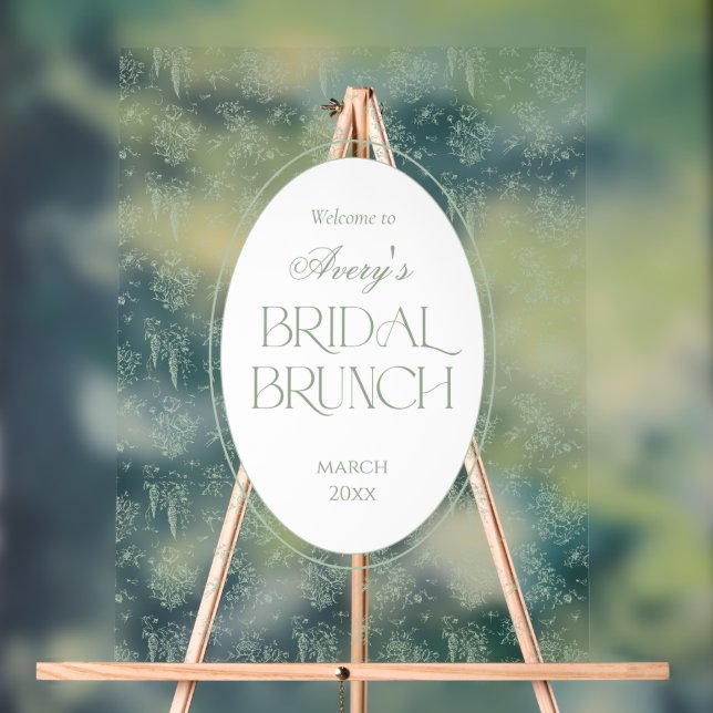 Panneau En Acrylique Bienvenue à la réception de mariage floral toile v (Neutre)