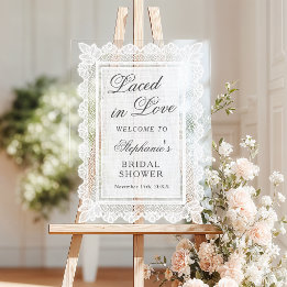 Panneau En Acrylique Bienvenue à la réception de mariage Laced in Love