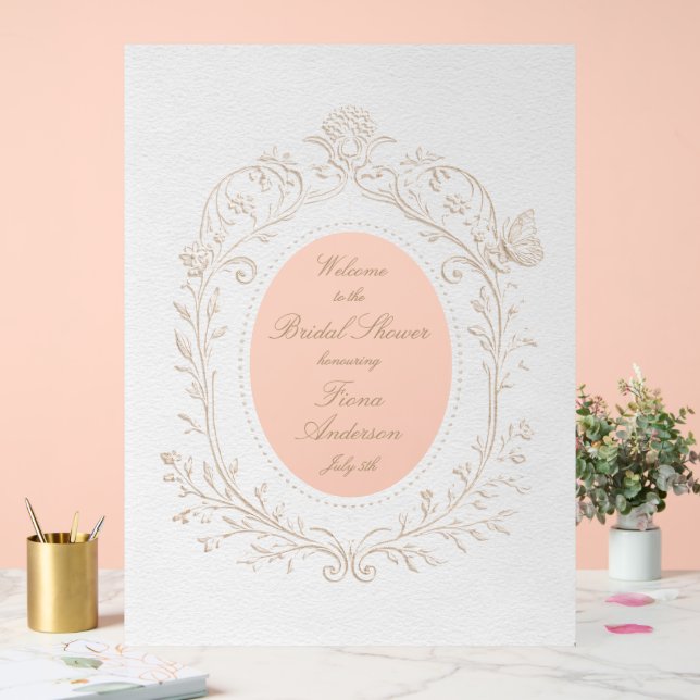 Panneau En Acrylique Bienvenue à la réception de mariage Rococo de fami (Mariage)