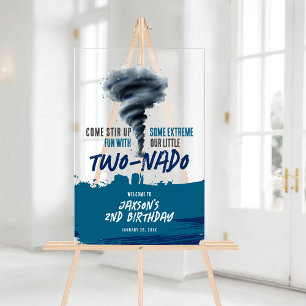 Panneau En Acrylique Bienvenue à l'anniversaire Twonado Twister Tornade