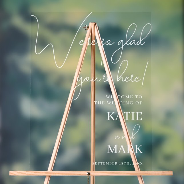 Panneau En Acrylique Bienvenue À Notre Bannière Signale Mariage (Neutre)