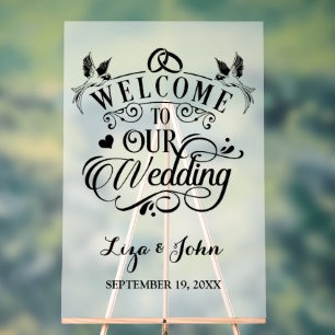 Panneau En Acrylique Bienvenue à notre mariage