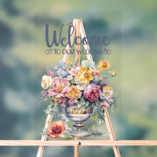 Panneau En Acrylique Bienvenue À Notre Signe Acrylique Mariage