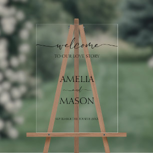 Panneau En Acrylique Bienvenue à Our Love Story Mariage