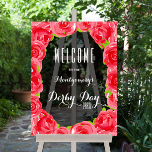 Panneau En Acrylique Bienvenue à Red Roses Derby Party