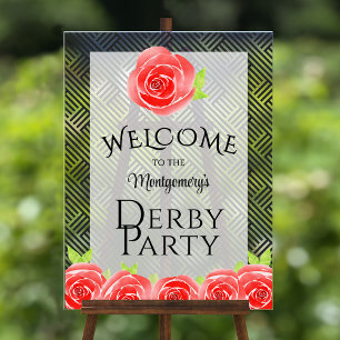 Panneau En Acrylique Bienvenue à Red Roses Derby Party