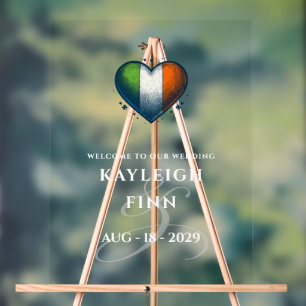 Panneau En Acrylique Bienvenue au Mariage de couple de l'Irlande