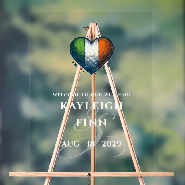 Panneau En Acrylique Bienvenue au Mariage de couple de l'Irlande (Neutre)