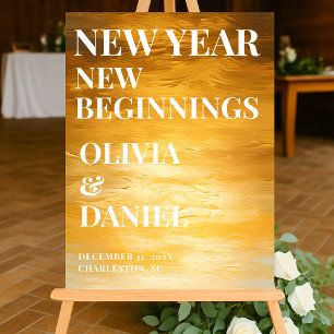 Panneau En Acrylique Bienvenue au Mariage du réveillon du Nouvel An
