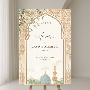 Panneau En Acrylique Bienvenue au mariage islamique Masjid An-Nabawi
