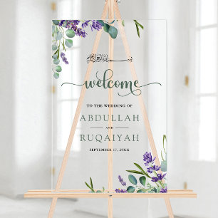 Panneau En Acrylique Bienvenue au mariage musulman sous le signe de l'e