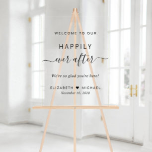 Panneau En Acrylique Bienvenue au Mariage pour Toujours