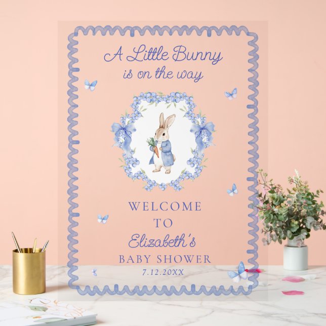 Panneau En Acrylique Bienvenue Baby shower garçon Peter Rabbit (Mariage)