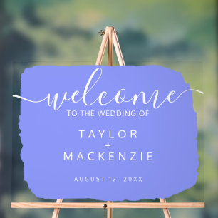 Panneau En Acrylique Bienvenue dans le périwinkle personnalisé mariage