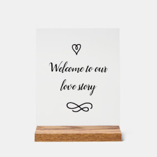 Panneau En Acrylique Bienvenue dans notre histoire d'amour Mariage roma