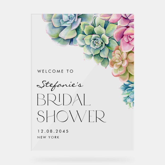 Panneau En Acrylique Bienvenue dans votre douche de mariée d'été avec d (Recto)