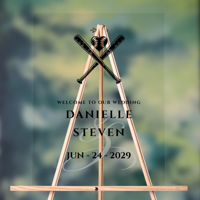 Panneau En Acrylique Bienvenue de l'amour du baseball (Neutre)