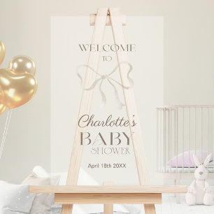 Panneau En Acrylique Bienvenue élégante pour bébé avec un nœud papillon