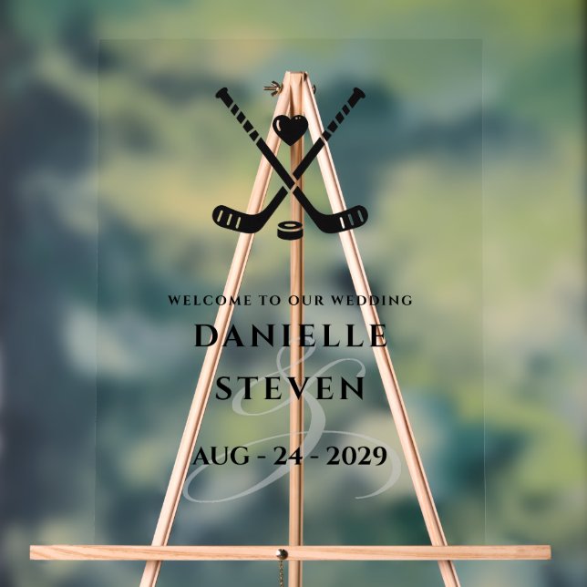 Panneau En Acrylique Bienvenue Hockey Love (Neutre)