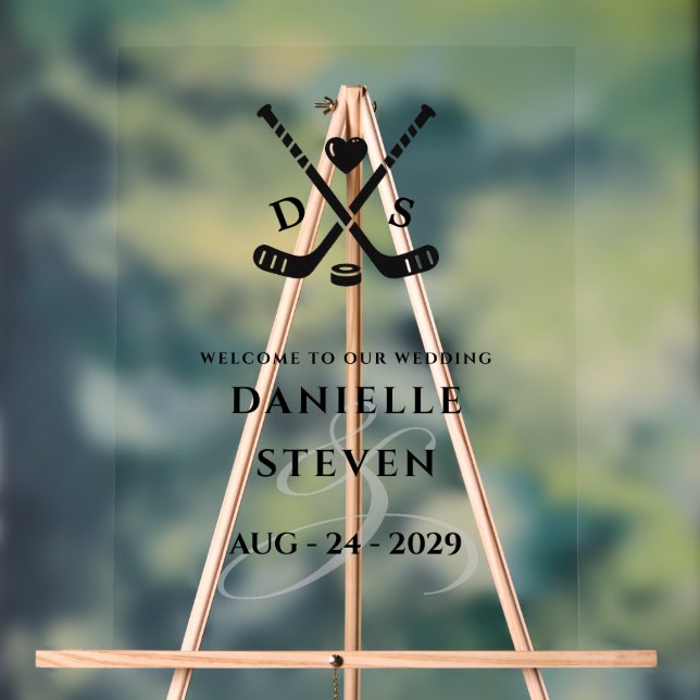 Panneau En Acrylique Bienvenue Hockey Love (Neutre)