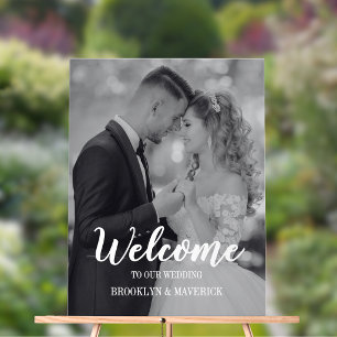 Panneau En Acrylique Bienvenue Mariage Photo Moderne